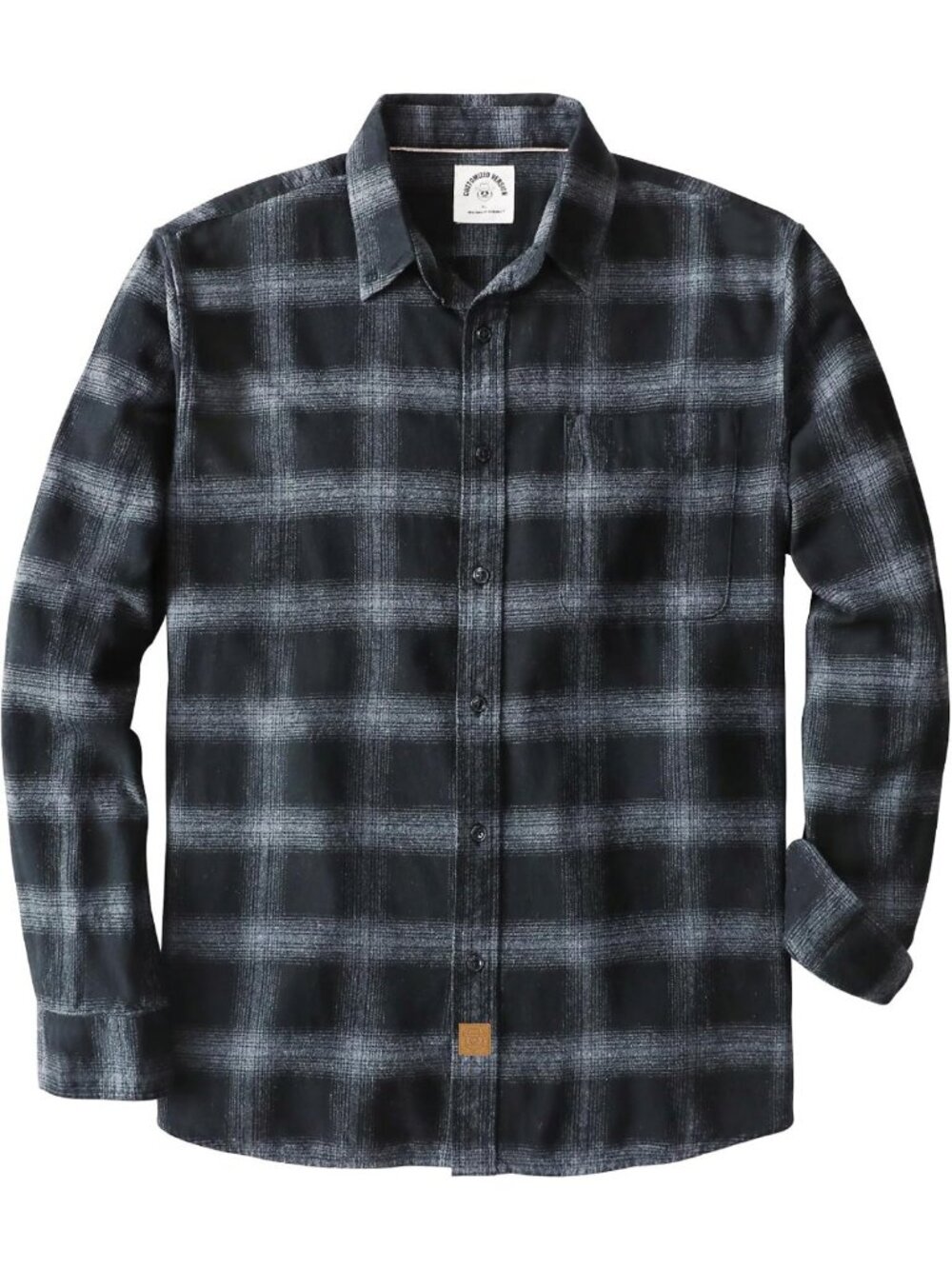 Men's Casual Long Sleeve Flannel Shirt - 6 oz Cotton Button Down Top